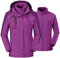 donhobo Damen 3-in-1 Jacke Fleecejacke wasserdichte Winddichte Skijacke Winterjacke Wanderjacke Softshelljacke Regenjacke mit Kapuze Lila M