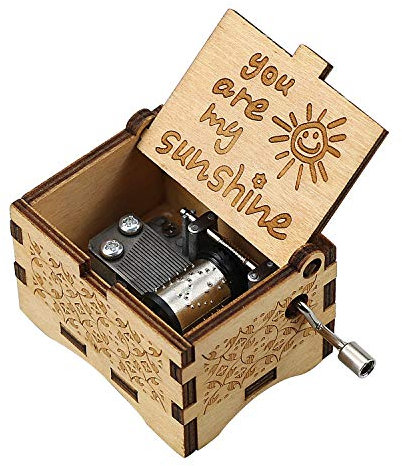 uwows Carillon a manovella in Legno Vintage Sei Il Mio Regalo Sunshine per Gli Amanti della Famiglia Compleanno/Natale/San Valentino (Wood-Tu Sei Il Mio Raggio di Sole)