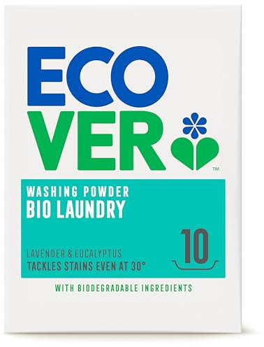Ecover Bio Concentrated Laundry Detergent Powder, Laundry Washing Detergent, Fresh lavender And Eucalyptus Scent, 1x 10 Washes, 1 x 750g