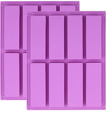YXHZVON Stampi per Barrette di Cereali Rettangolari da 2 Confezioni, 8 Cavità in Silicone Antiaderente per Barrette Energetiche Teglia per Muffin Cioccolato