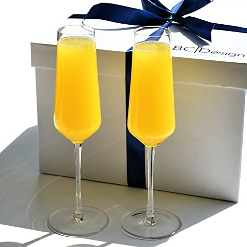 Blue Chilli Design - Lot de 2 verres à champagne en cristal - Design : Queen Ann dans une boîte cadeau.