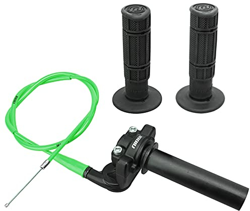nibbi Schnellgasgriff Handle 1 Aluminium Ribbon Kabel Handle Kit, Das Einen Gashebel, Einen Gasgriff Und Einen Lenkergriff EnthäLt, Passend FüR 7/8 22mm Griff Offroad MotorräDer, Etc