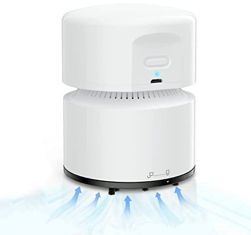 Cuteefun Aspiradora de Mesa Eléctrica, Mini Aspiradora Recargable, 120 Minutos de Funcionamiento, Función de Apagado Automático, Aspiradora De Mano de 360° Inalámbrica para Escuela, Oficina, Hogar