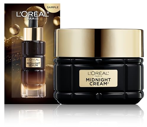 L'Oreal Paris Age Perfect Anti-Aging Midnight Cream, Face Moisturizer with Shea Butter to Reduce Wrinkles and Firm Skin, 1.7oz + Serum Sample