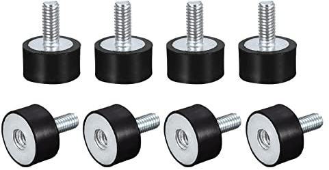 sourcing map 8 Stück M4*10 Gummipuffer, Stoßdämpfer Silentblock Gummibuchsen für Garage Motor Luftkompressor Auto Boot Bobbins（VD15*8 M4*10）