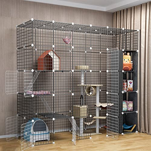 Katzenkäfig Indoor - Großer Katzenkäfig Katzengehege Outdoor/Indoor Faltbar Katzenkäfig Katzen Outdoor Gehege For Balkon Terrasse Abnehmbarer Metalldraht Für Den Innenbereich ( Color : D , Size : 219*