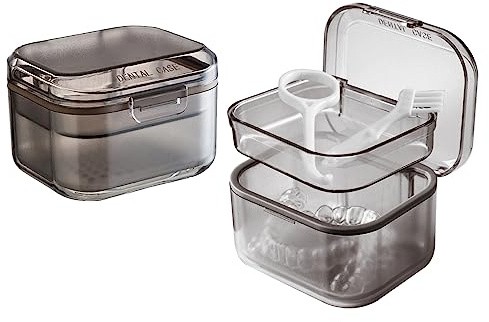 GmeDhc Boîte de Dentier avec Passoire, 3 Etages Boite Appareil Dentaire Portable, Boîtes pour Prothèses Dentaires, Boîte de Retenue Orthodontique, Boîte de Nettoyage de Retenue