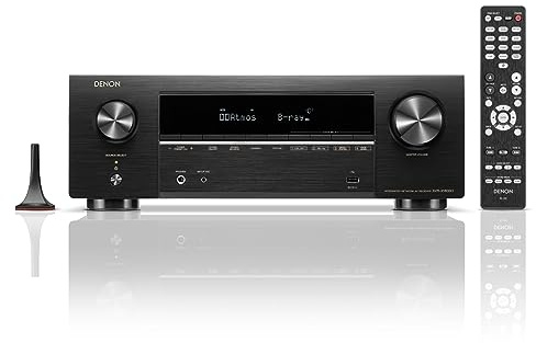 Denon AVR-X1800H 7.2 Channel AV Receiver (2023 Model) - 80W/Channel, Wireless Streaming via Built-in HEOS, WiFi, & Bluetooth, Supports Dolby Vision, HDR10+, Dynamic HDR, and Home Automation Systems