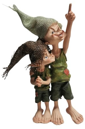 ThinkThings Linda Estatua de Hada de duendecillo para jardín, Elfos Hermanos, Adorno de Escritorio de Resina, Estatua al Aire Libre para Patio, césped, decoración de Patio