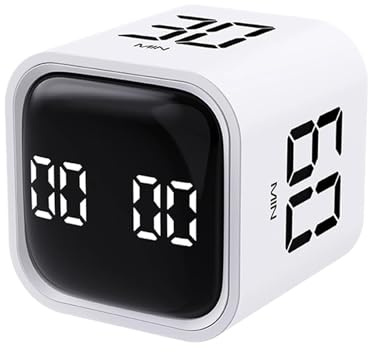 Temporizador de cocina cubo, temporizador de cocina para niños con temporizador visual digital, sensor temporizadores de cocina tipo C herramienta de gestión de carga, reloj de cocina volumen ajustabl