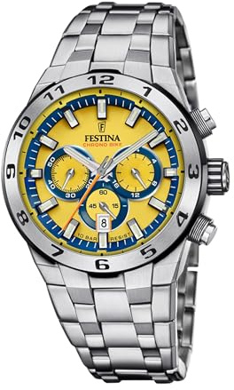 Festina Herrenuhr Chrono Bike Blau mit Edelstahlarmband