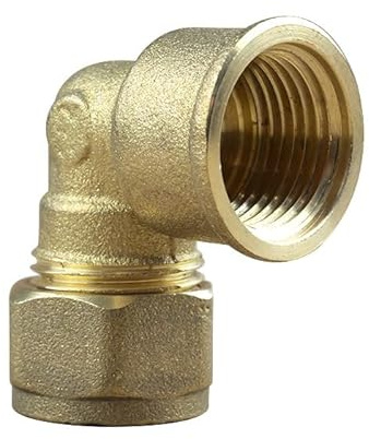 Arcanaute - Raccord laiton bicône - Coude bicone 1/2 (15/21) Femelle - Cuivre Ø14 -