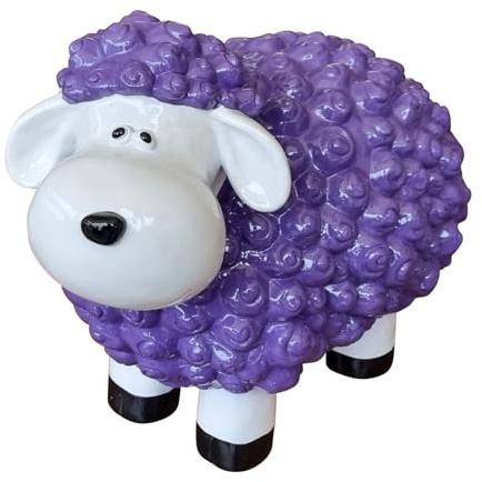 Fachhandel Plus Dekofigur Bunte Schafe Farbe wählbar Tierfigur lustige Gartendeko Indoor Outdoor, Farbe:lila