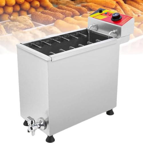 RayGenius Friteuse Professionnelle De BâTonnets De Hot-Dogs Au Fromage 25l Mozzarella CoréEnne Machine à Frire Les Hot-Dogs Au MaïS Usage Commercial Ou Domestique