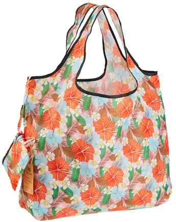 ECO CHIC Foldable Reusable Large Recycled Grocery Bags Lightweight Shopping Tote Bags with Storage Pouch