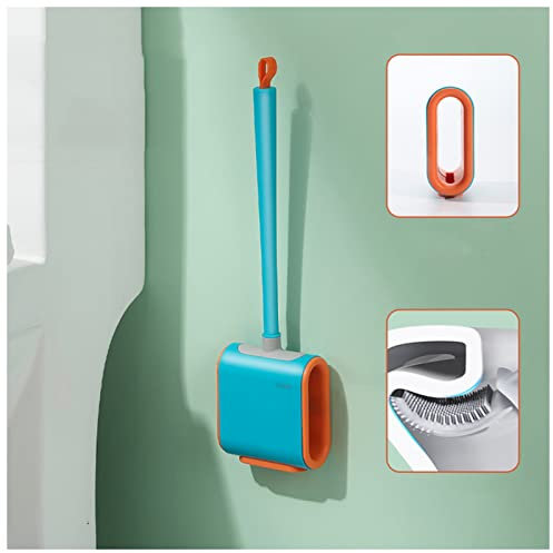 Spazzolone WC Spazzola in Silicone a Muro Spazzola for la Toilette Senza viandie Dead Ends Pulire la Spazzola WC Creativo Ventilazione Base Accessori for Il Bagno Set Scopino per WC(C)