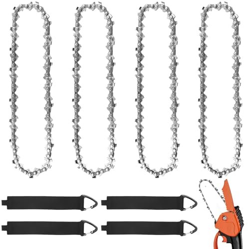 Confezione da 3 catene per motosega, catena: 25 cm, catene per motosega, 3/8 l, 40 maglie di trasmissione da 1,1 mm, catena a batteria a basso ritorno, compatibile con Einhell-GE-LC 18/25 Li (4)