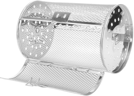 Gogogmee Cesta Parrilla Giratoria De Acero Inoxidable Para Horno Eléctrico Jaula Rotativa Para Asar Verduras Nueces y Castañas Accesorio Cocina Versátil Para Asador