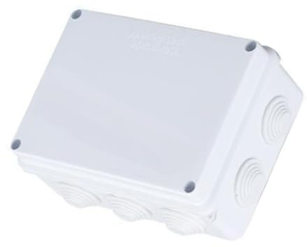 Abzweigdose aufputz, Verteilerdose außen wasserdicht IP65, Anschlussdose Elektrische Box Wasserdicht IP65, ABS Abzweigdose wasserdicht, Weiß Außengröße 150x110x70mm