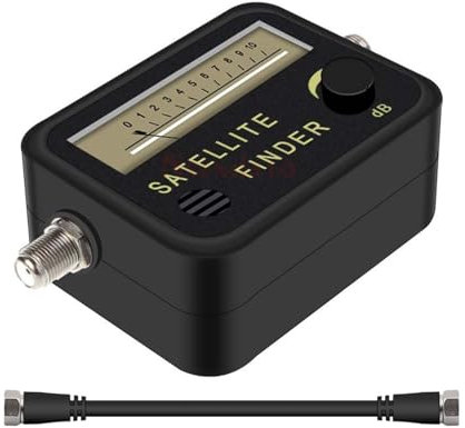 Ricevitore satellitare Satellite Finder Allineamento Misuratore di segnale Recettore Amplificatore di segnale digitale Sat Finder per Antenne per Sistemi di Ricezione Remota(Added black cable)