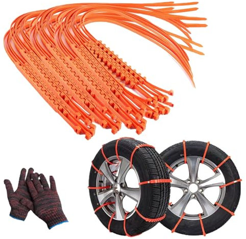 Fascette fermacavi Regolabili per Pneumatici da Neve, Catene universali per Pneumatici da Neve con trazione di Emergenza, Fascette fermacavi in Nylon Antiscivolo, Catene Anti-Neve riutilizza