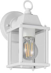 Landhausstil Außenwandleuchte, Wandlaterne Weiß, Höhe 22cm