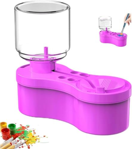EOOXEKFX Universal Crafts Paint Brush Cleaner Rinse Cup,Multi-Purpose Paint Brush Cleaner Tool,Automatic Washer With Drainage Function,for Watercolor Oil Paint Acrylic