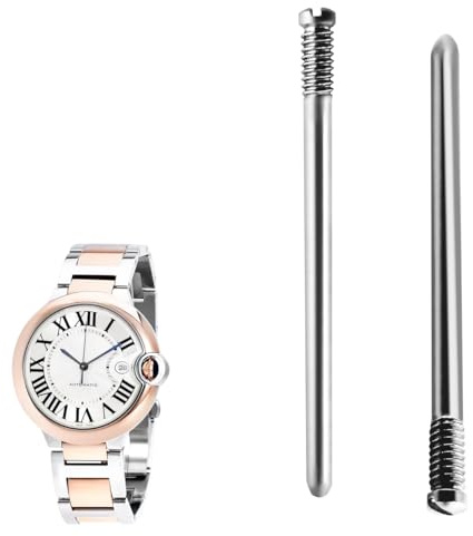 Watch Band Screw Tube Pin fit for Cartier Ballon BLEU Tank ROTONDE DE Tube Rod Watch Screw PIN Rod Connecting Rod Universal Type 2pcs (18.4×1.0×1.3)