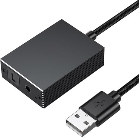 Lerpwige Adaptateur USB pour extraire l'auditorial de l'ordinateur portable vers optique et 3 ports 5 mm