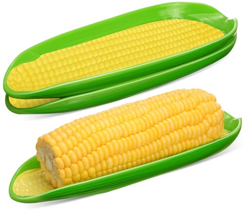 Teenyyou Corn Dishes Melamine Corn on the Cob Holders Non-Slip Bottom Dishwasher Safe(2 Pcs)