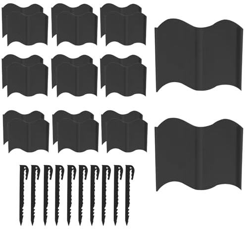 Bordure de paysage, bordures de parterres de fleurs | Bords flexibles pour bordures de patio | 20 pièces panneau de clôture de bord amovible barrière de lit de fleurs pour passerelle de pelouse et