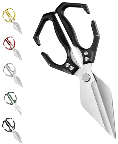 Multifunctional Heavy-Duty Kitchen Shears,2 in 1 Ergonomic Kitchen Scissors,for Chicken Duck, Fish Bones (Black)