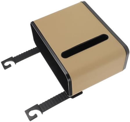 Ciieeo Cubo de Basura para Respaldo de Asiento de Coche Beige con Almacenamiento Multifuncional en Abs y Pu para Uso en Asiento Trasero y Guardar Objetos Pequeños