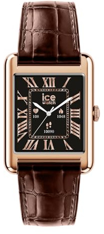 ICE-WATCH - Ice Smart TKS 2.0 Rose-Gold Brown Croco - Montre connectée Rose-Gold pour Femme avec Bracelet en Cuir - 025382 (1,41 Pouces)