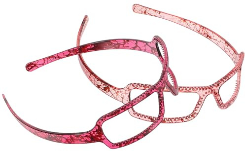ULTECHNOVO Bandeaux pour Cheveux Femme 2pcs Design Lunettes Créatif en PC Confortable à Porter Maintien des Cheveux pour Usage Quotidien et Fêtes
