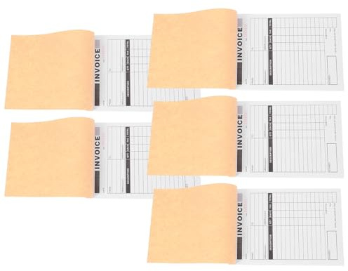 JOINPAYA Carnet de Bordereaux de Livraison en Double Exemplaire 5 Carnets de 50 Sets en Papier Photocopiable pour Registre et Ticket de Petites Entreprises Format Portable pour Suivi