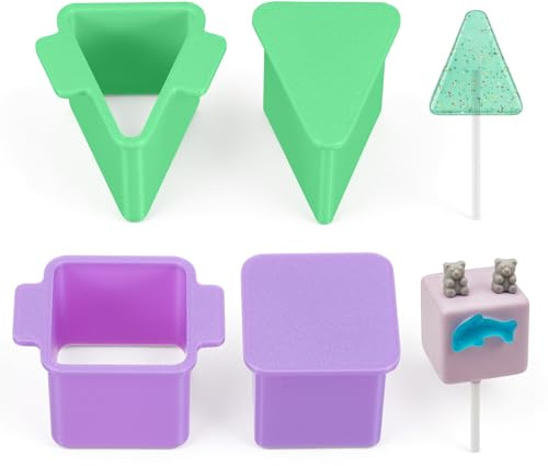 Square Triangle Cake Pop Cutter and Pusher, 3D Printed Cake Pop Mold, Cute Baking Molds for Birthday Party, Wedding Dessert, Home Cooking, DIY Food