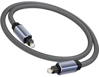 TERNCOEW SPDIF Cavo ottico da maschio a maschio placcato oro intrecciato per collegare console di gioco Soundbar e altri cavi ottici placcati in oro