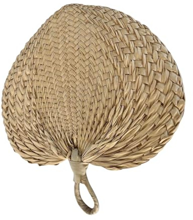 VALICLUD 12 Pezzi Ventagli Pieghevoli in Foglie di Palma Intrecciate a Mano 31x28 Cm – Ventaglio Portatile per Matrimonio e Bomboniere – Decorazioni Murali Rustiche in Rafia Naturale per