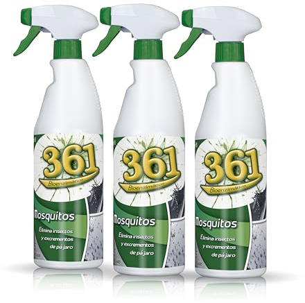 Sisbrill 361 Mosquitos - Limpiador Bioenzimático de Insectos Estrellados y Excrementos de Aves - Coches, Motos, Quads, Cascos - Exterior (Pack 3)