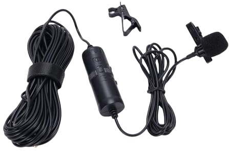 PUSOKEI Lavalier Mic med 360° Rotation och 3,5 Mm Jack |Kardioid Brusreducerande Klämma på Mikrofon för Inspelning