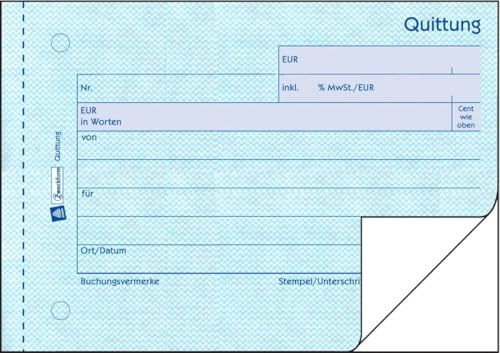 AVERY Zweckform 20 x Formularbuch Quittung A6 quer VE=2x50 Blatt