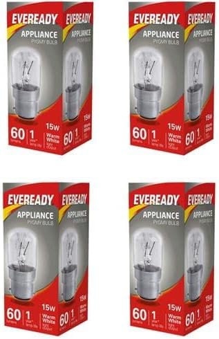 Everyday 4 Lampadine Pygmy da 15W, con attacco a baionetta B22, BC, B22d, 240 V, trasparente, per macchina da cucire / elettrodomestici / luce notturna / uso generico.