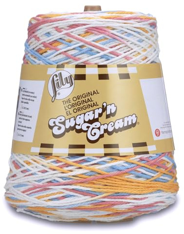 Lily - 10300202612 Sugar'n Cream Cotton Cone Yarn, 14 oz, Kitchen Breeze Ombre, 1 Cone
