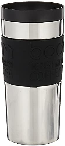 Bodum 11093-01 Screw Top Vacuum Stainless Steel Travel Mug, 0.35 L - Small, Black