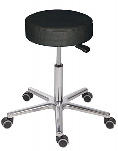 Dreh-Hocker Buche XL, Modell 3690 für schwere Personen bis 150 kg, Sitz Kunstleder schwarz, Sitzdurchmesser 40 cm, von Lotz