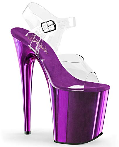 Pleaser FLAMINGO-808 dam platåsandaler, Clr Purple Chrome, 40 EU