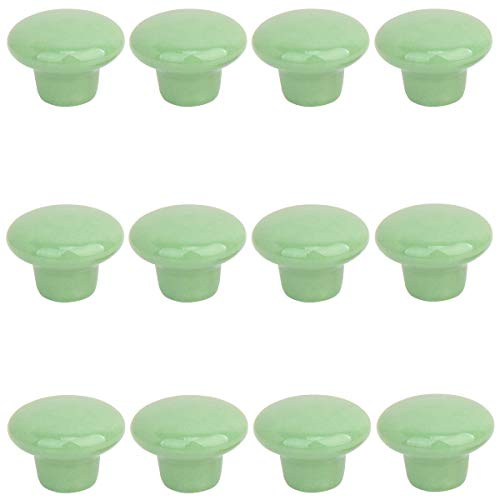 12PCS Verschiedene Mehrfarbe Keramik Türknopf Runden Türgriffe Knöpfe Schubladen Türschrank Schrank Griff Knöpfe Möbelknöpfe Möbelgriff Schrankgriffe Knopf von Creatwls - Grün