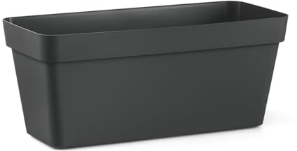 Veca Veneta Casalinghi FIORIERA FIORIERE VASO RETTANGOLARE plastica forte 100 CM Colore Antracite Modello Cleo AMDGarden
