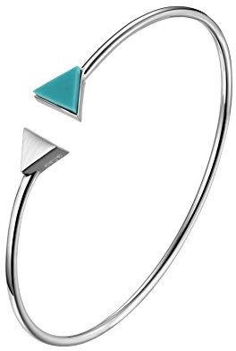 GW Armband Mädchen 925 Sterling Silber Armreif mit Türkis für Frauen Mädchen Schlichtes Design Damen Armband (Grün)